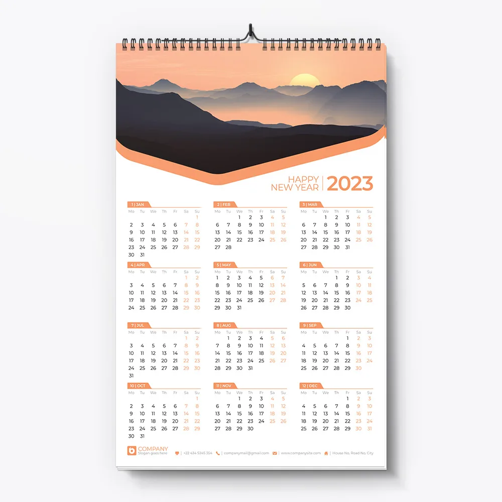 One page Wall Calendar