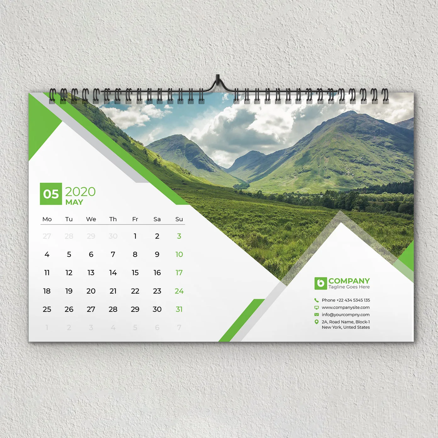 Mountain Horizontal Wall Calendar